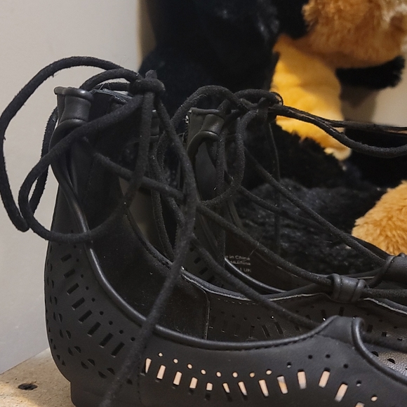 Black Call it Spring Lace up the Ankle Flat Shoes - Picture 6 of 8